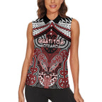 Aotearoa Iwi Ngati Toa Personalised Women Sleeveless Polo Shirt Maori Kowhaiwhai Pattern