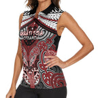 Aotearoa Iwi Ngati Toa Personalised Women Sleeveless Polo Shirt Maori Kowhaiwhai Pattern