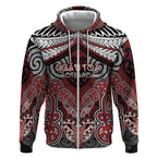 Aotearoa Iwi Ngati Toa Personalised Zip Hoodie Maori Kowhaiwhai Pattern