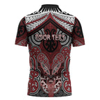 Aotearoa Iwi Ngati Toa Personalised Zipper Polo Shirt Maori Kowhaiwhai Pattern
