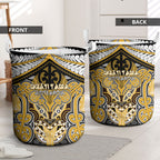 Aotearoa Iwi Ngati Tama Laundry Basket Maori Kowhaiwhai Pattern