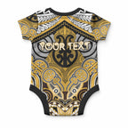 Aotearoa Iwi Ngati Tama Personalised Baby Onesie Maori Kowhaiwhai Pattern