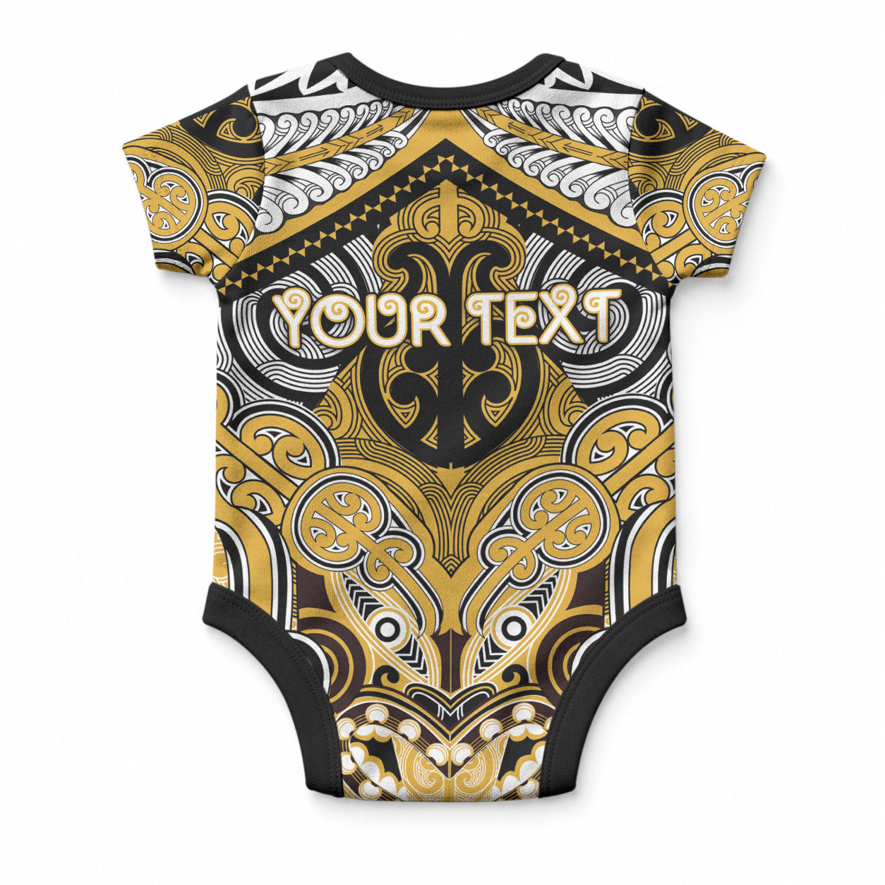 Aotearoa Iwi Ngati Tama Personalised Baby Onesie Maori Kowhaiwhai Pattern