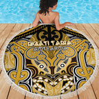 Aotearoa Iwi Ngati Tama Beach Blanket Maori Kowhaiwhai Pattern
