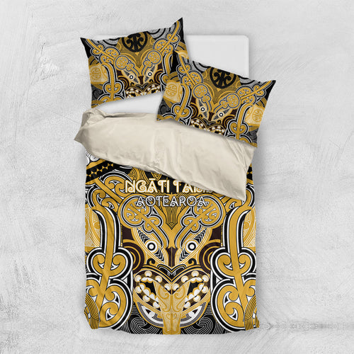 Aotearoa Iwi Ngati Tama Bedding Set Maori Kowhaiwhai Pattern