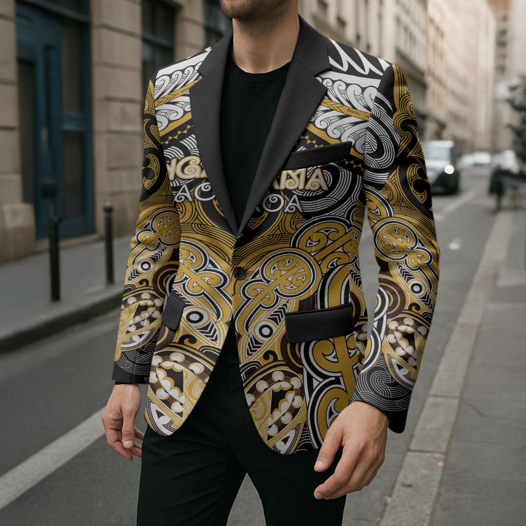 Aotearoa Iwi Ngati Tama Personalised Blazer Maori Kowhaiwhai Pattern