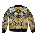 Aotearoa Iwi Ngati Tama Personalised Bomber Jacket Maori Kowhaiwhai Pattern