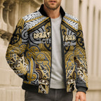 Aotearoa Iwi Ngati Tama Personalised Bomber Puffer Jacket Maori Kowhaiwhai Pattern