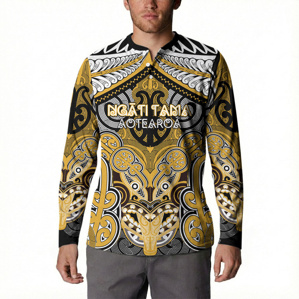 Aotearoa Iwi Ngati Tama Personalised Button Sweatshirt Maori Kowhaiwhai Pattern