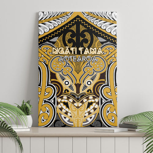 Aotearoa Iwi Ngati Tama Canvas Wall Art Maori Kowhaiwhai Pattern