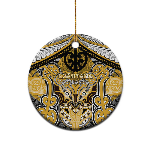 Aotearoa Iwi Ngati Tama Personalised Ceramic Ornament Maori Kowhaiwhai Pattern