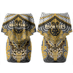 Aotearoa Iwi Ngati Tama Personalised Couples Matching Off Shoulder Short Dress and Hawaiian Shirt Maori Kowhaiwhai Pattern