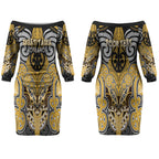 Aotearoa Iwi Ngati Tama Personalised Couples Matching Off The Shoulder Long Sleeve Dress and Hawaiian Shirt Maori Kowhaiwhai Pattern