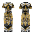 Aotearoa Iwi Ngati Tama Personalised Couples Matching Short Sleeve Bodycon Dress and Hawaiian Shirt Maori Kowhaiwhai Pattern