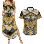 Aotearoa Iwi Ngati Tama Personalised Couples Matching Summer Maxi Dress and Hawaiian Shirt Maori Kowhaiwhai Pattern