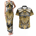 Aotearoa Iwi Ngati Tama Personalised Couples Matching Tank Maxi Dress and Hawaiian Shirt Maori Kowhaiwhai Pattern
