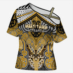 Aotearoa Iwi Ngati Tama Personalised Cross Shoulder Shirt Maori Kowhaiwhai Pattern