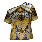 Aotearoa Iwi Ngati Tama Personalised Cross Shoulder Shirt Maori Kowhaiwhai Pattern