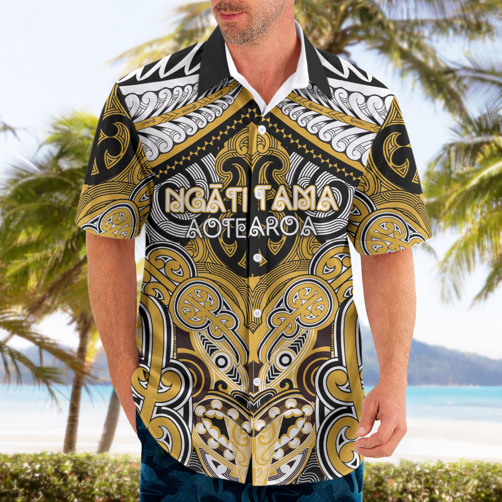 Aotearoa Iwi Ngati Tama Personalised Hawaiian Shirt Maori Kowhaiwhai Pattern