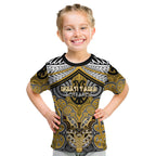 Aotearoa Iwi Ngati Tama Personalised Kid T Shirt Maori Kowhaiwhai Pattern