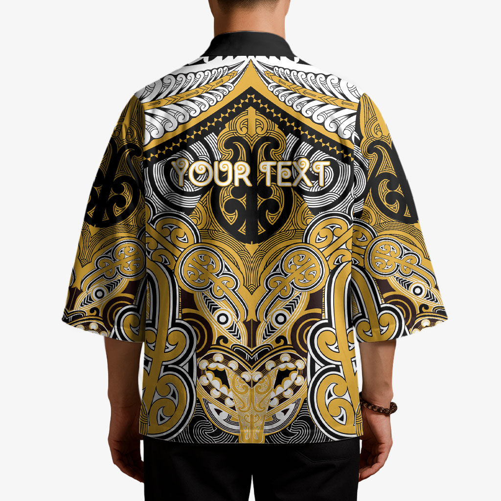 Aotearoa Iwi Ngati Tama Personalised Kimono Maori Kowhaiwhai Pattern