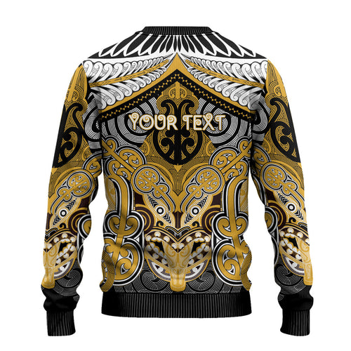 Aotearoa Iwi Ngati Tama Personalised Ugly Christmas Sweater Maori Kowhaiwhai Pattern