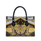 Aotearoa Iwi Ngati Tama Leather Bag Maori Kowhaiwhai Pattern