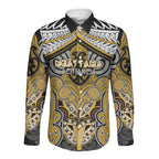 Aotearoa Iwi Ngati Tama Personalised Long Sleeve Button Shirt Maori Kowhaiwhai Pattern