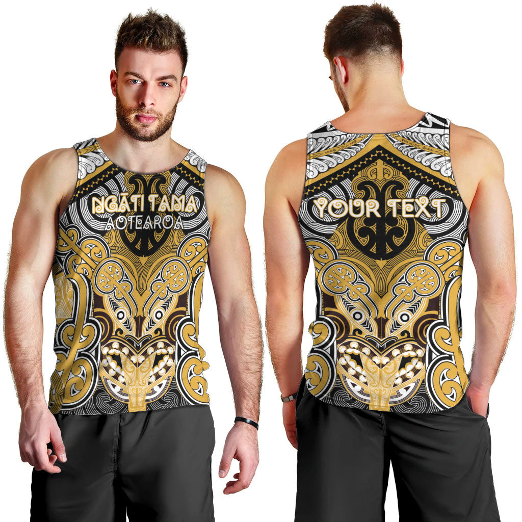Aotearoa Iwi Ngati Tama Personalised Men Tank Top Maori Kowhaiwhai Pattern