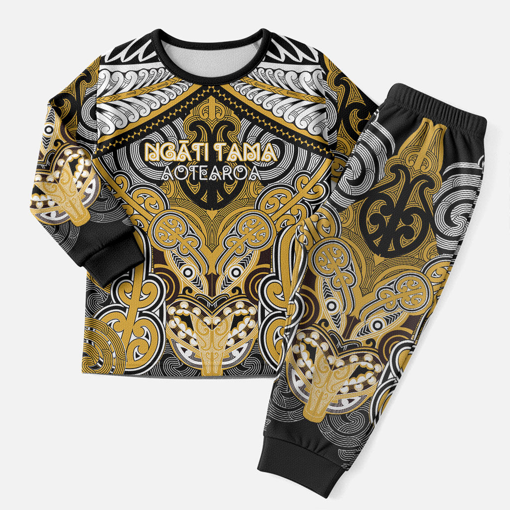 Aotearoa Iwi Ngati Tama Personalised Christmas Pajama Set Maori Kowhaiwhai Pattern