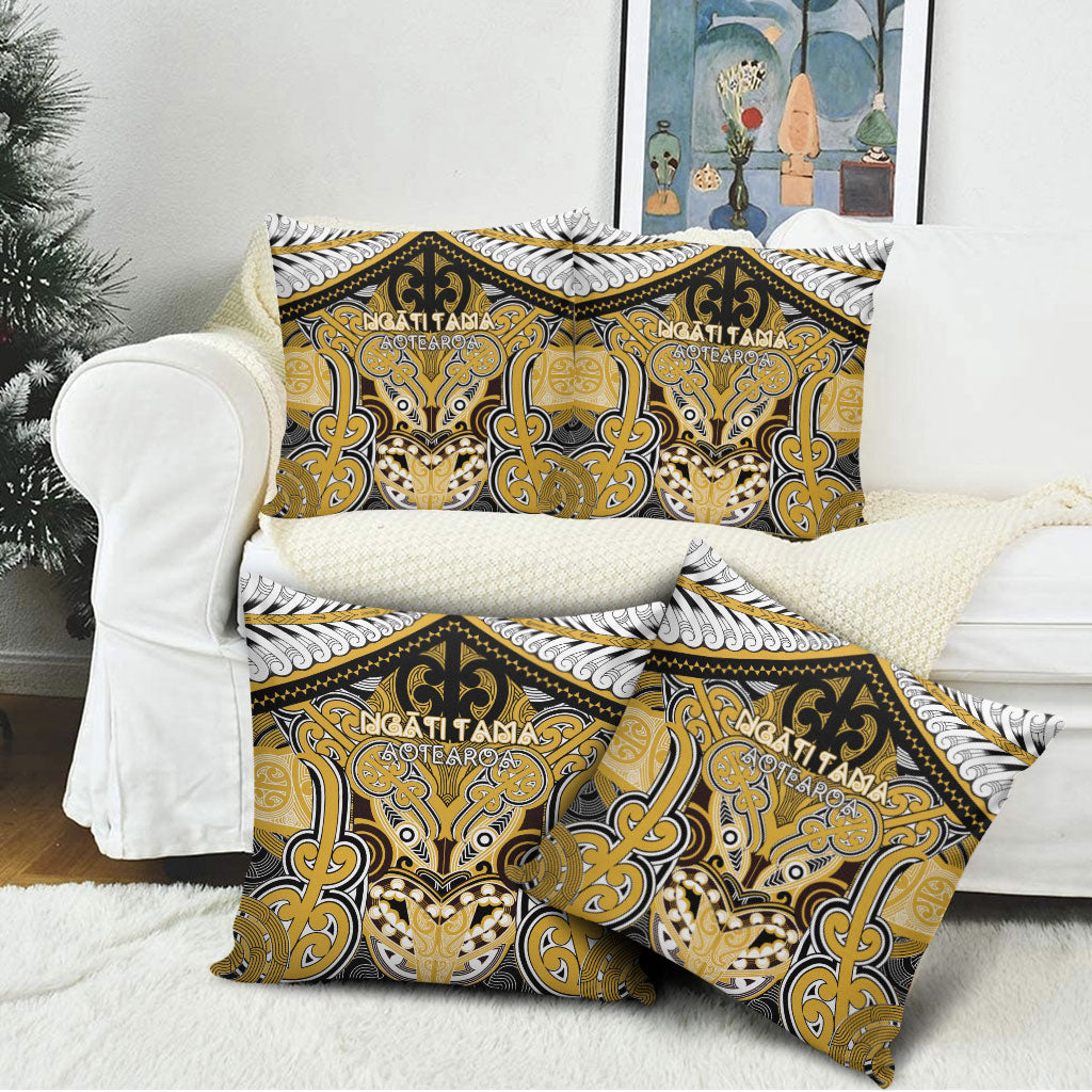 Aotearoa Iwi Ngati Tama Pillow Cover Maori Kowhaiwhai Pattern