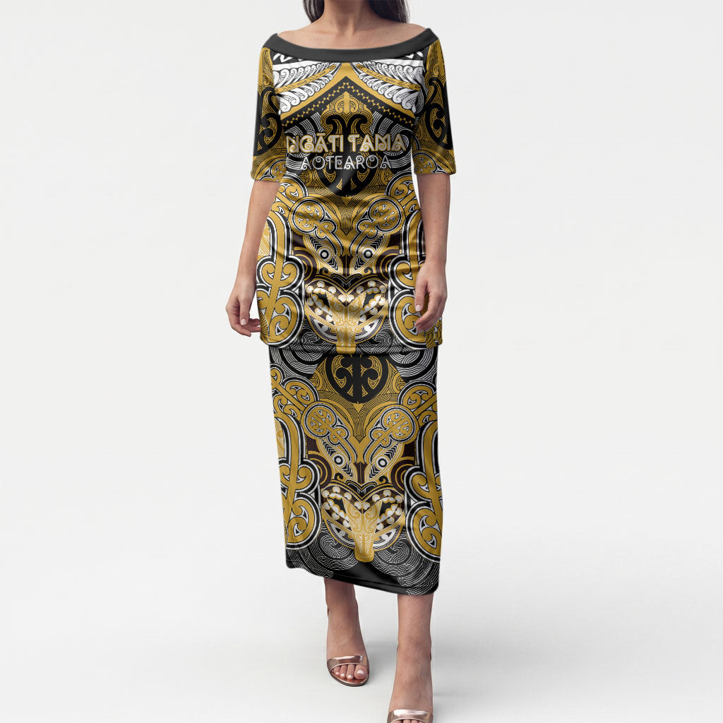 Aotearoa Iwi Ngati Tama Personalised Puletasi Maori Kowhaiwhai Pattern