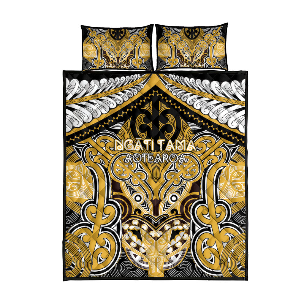 Aotearoa Iwi Ngati Tama Quilt Bed Set Maori Kowhaiwhai Pattern