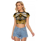 Aotearoa Iwi Ngati Tama Personalised Raglan Cropped T Shirt Maori Kowhaiwhai Pattern