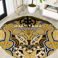 Aotearoa Iwi Ngati Tama Round Carpet Maori Kowhaiwhai Pattern