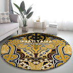 Aotearoa Iwi Ngati Tama Round Carpet Maori Kowhaiwhai Pattern