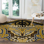 Aotearoa Iwi Ngati Tama Round Carpet Maori Kowhaiwhai Pattern