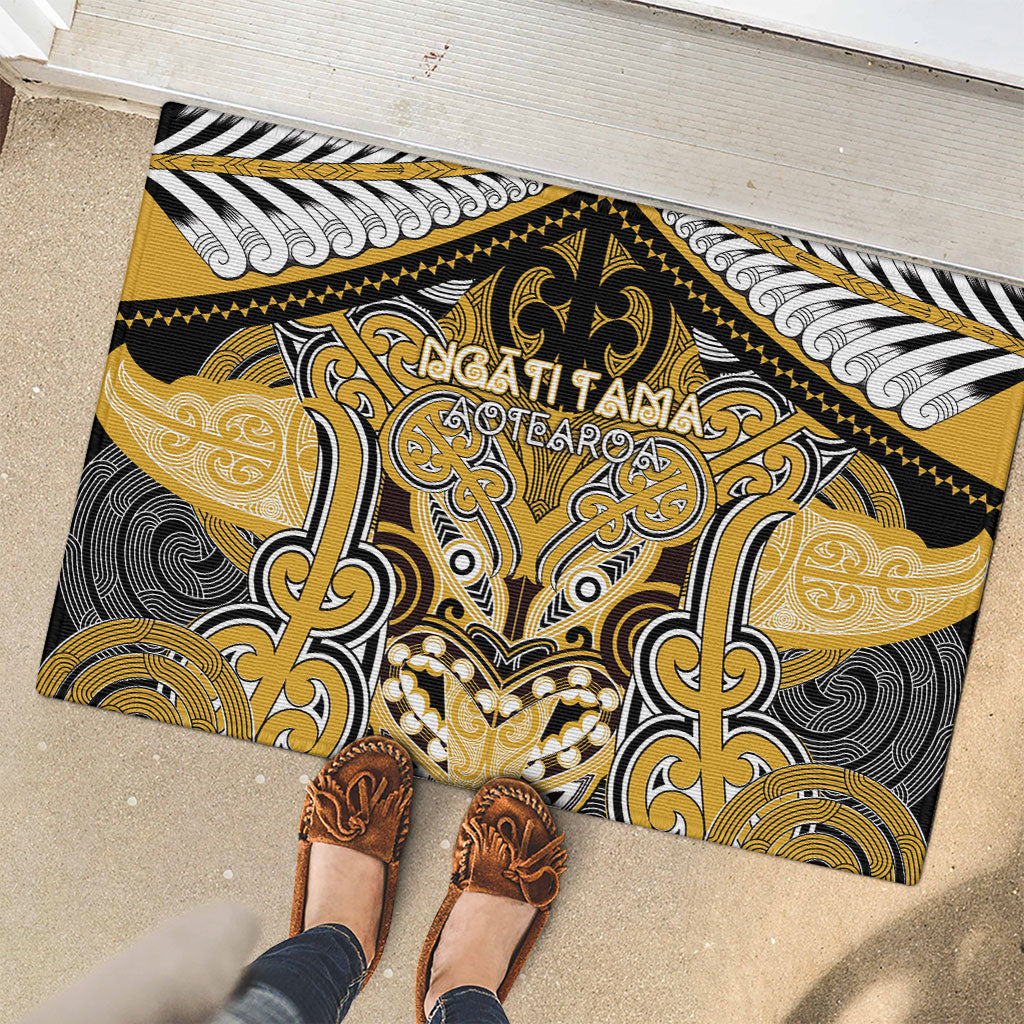 Aotearoa Iwi Ngati Tama Rubber Doormat Maori Kowhaiwhai Pattern