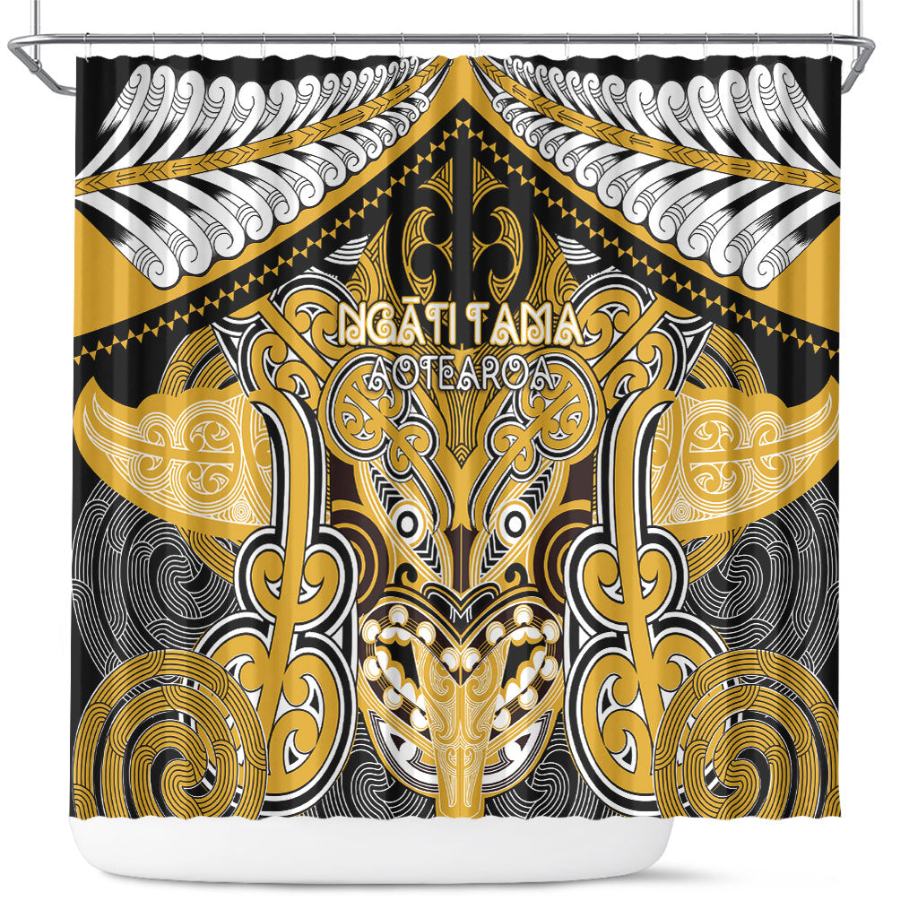 Aotearoa Iwi Ngati Tama Shower Curtain Maori Kowhaiwhai Pattern