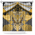 Aotearoa Iwi Ngati Tama Shower Curtain Maori Kowhaiwhai Pattern