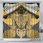 Aotearoa Iwi Ngati Tama Shower Curtain Maori Kowhaiwhai Pattern
