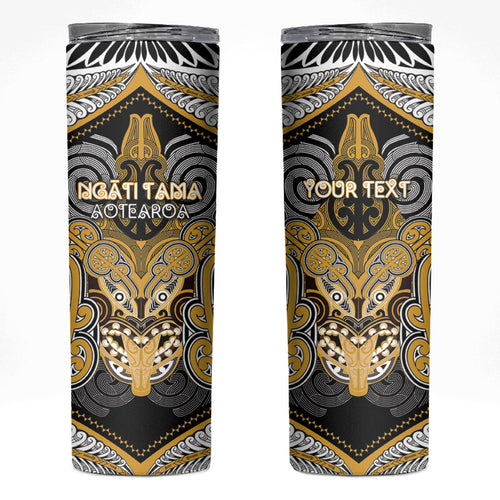 Aotearoa Iwi Ngati Tama Personalised Skinny Tumbler Maori Kowhaiwhai Pattern