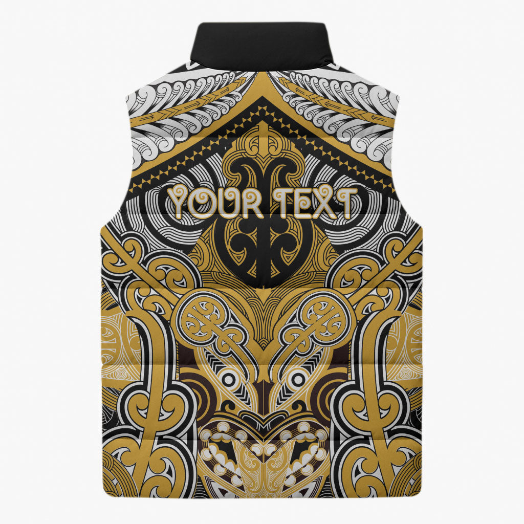 Aotearoa Iwi Ngati Tama Personalised Sleeveless Puffer Jacket Maori Kowhaiwhai Pattern