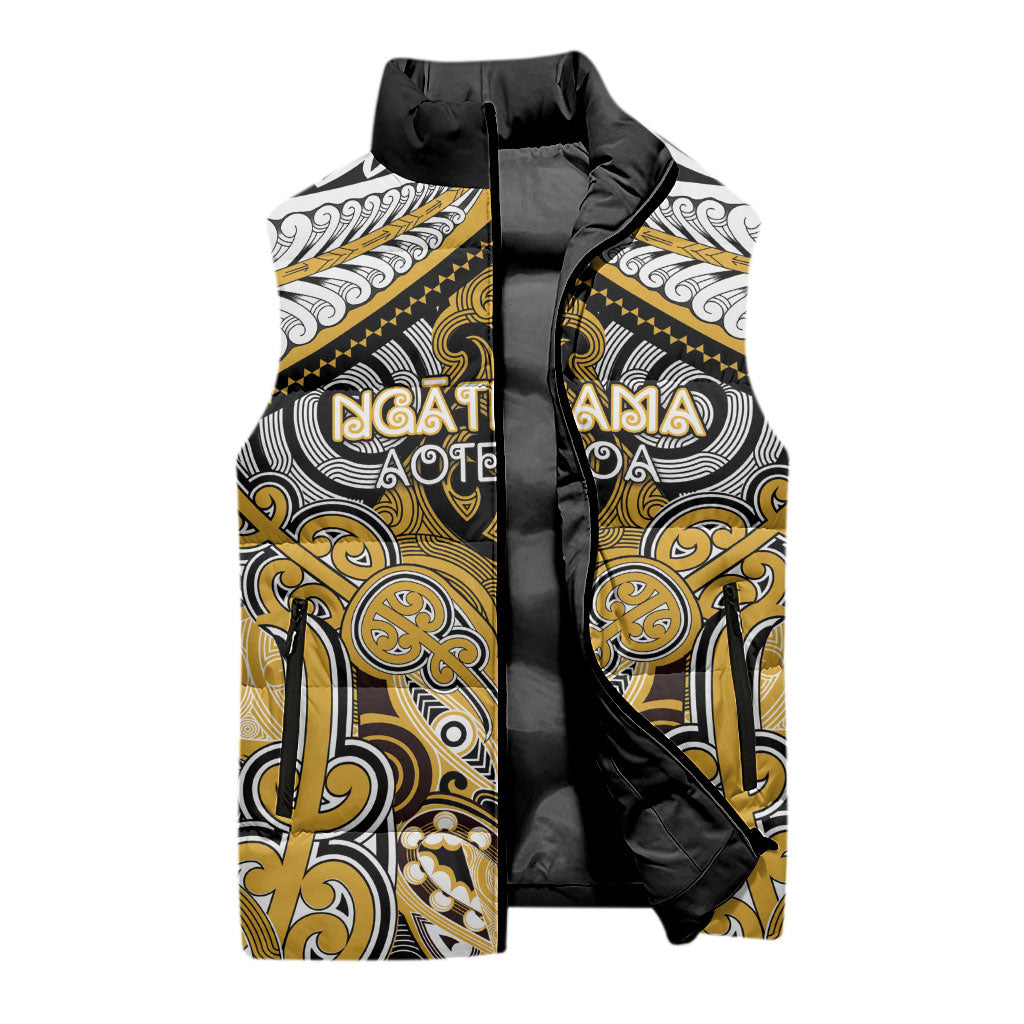 Aotearoa Iwi Ngati Tama Personalised Sleeveless Puffer Jacket Maori Kowhaiwhai Pattern