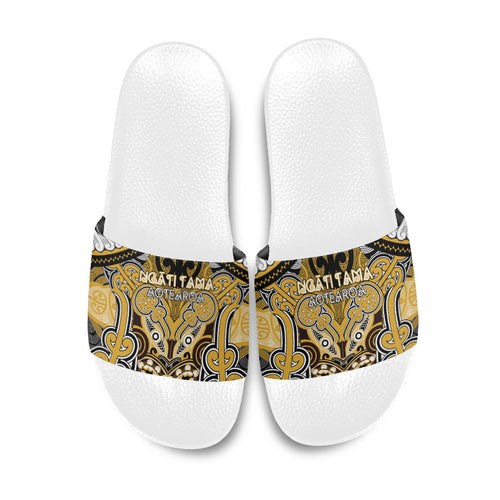 Aotearoa Iwi Ngati Tama Slide Sandals Maori Kowhaiwhai Pattern