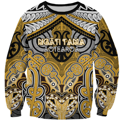 Aotearoa Iwi Ngati Tama Personalised Sweatshirt Maori Kowhaiwhai Pattern