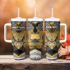 Aotearoa Iwi Ngati Tama Personalised Tumbler With Handle Maori Kowhaiwhai Pattern