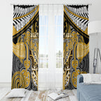 Aotearoa Iwi Ngati Tama Window Curtain Maori Kowhaiwhai Pattern