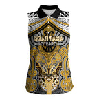 Aotearoa Iwi Ngati Tama Personalised Women Sleeveless Polo Shirt Maori Kowhaiwhai Pattern