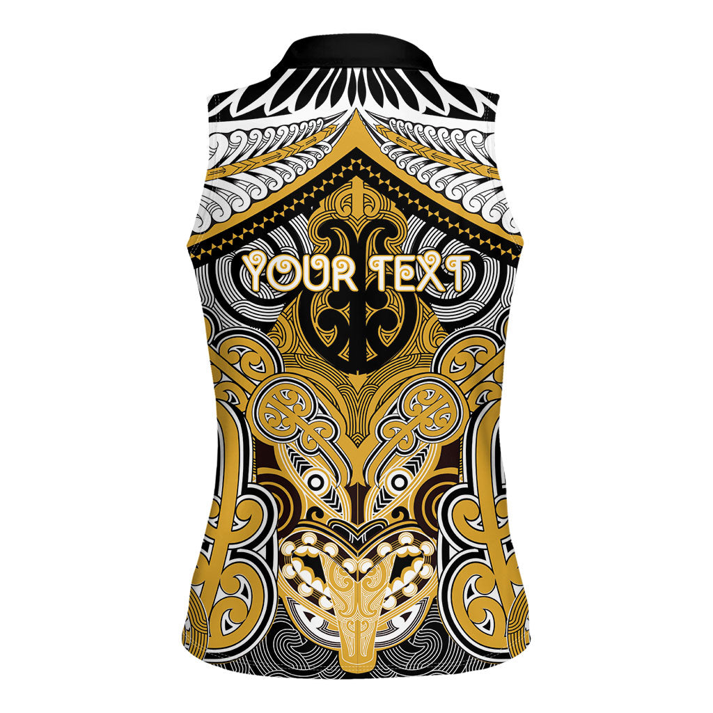 Aotearoa Iwi Ngati Tama Personalised Women Sleeveless Polo Shirt Maori Kowhaiwhai Pattern